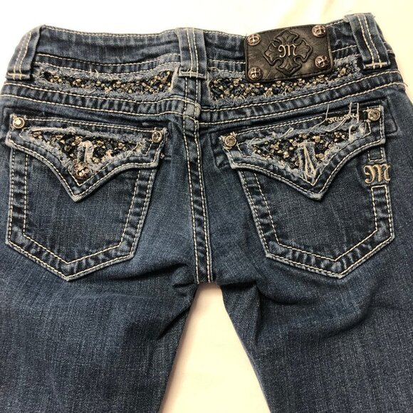 Miss Me Embellished Medium Wash Skinny Jeans Size 26 - Picture 3 of 9